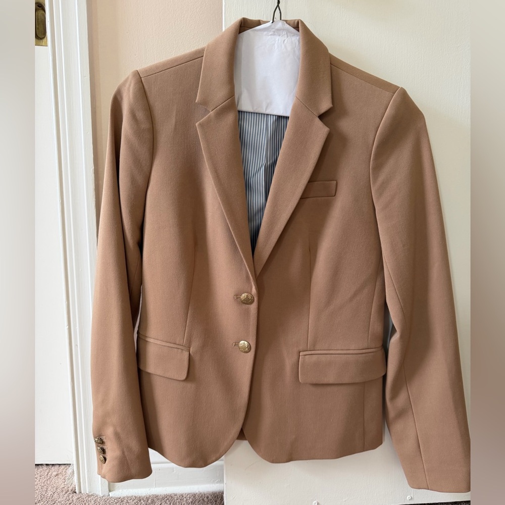J Crew Women's Tailored Camel Blazer Jacket - Size 4